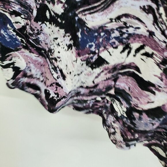 Simply Vera Vera Wang Womens Long Sleeve V-Neck Top Shirt Plus 3X Purple Black - Picture 3 of 10